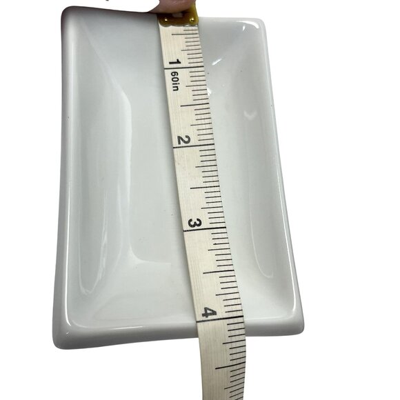 Set Of 3 Pier 1 China White Porcelain Rectangular Sushi Dishes +1 Non authentic - Picture 5 of 9